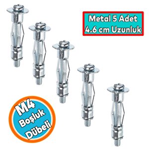 Boşluk Dübel Çelik Alçıpan Frt Tuğla Duvar Bims Paraşüt Dübeli 4x46 Metal 5 Adet