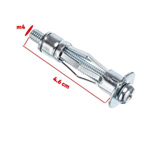 Boşluk Dübel Çelik Alçıpan Frt Tuğla Duvar Bims Paraşüt Dübeli 4x46 Metal 5 Adet