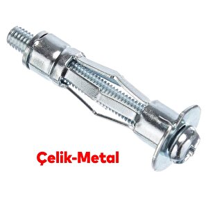 Boşluk Dübel Çelik Alçıpan Frt Tuğla Duvar Bims Paraşüt Dübeli 4x46 Metal 5 Adet