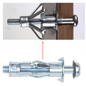 Boşluk Dübel Çelik Alçıpan Frt Tuğla Duvar Bims Paraşüt Dübeli 4x46 Metal 5 Adet