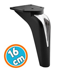 Mobilya Yükseltci Kanepe Sehpa Tv Ünitesi Koltuk Ayağı Baza Ayakları Siyah Krom 16 Cm