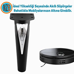 Mobilya Yükseltci Kanepe Sehpa Tv Ünitesi Koltuk Ayağı Baza Ayakları Siyah Krom 16 Cm