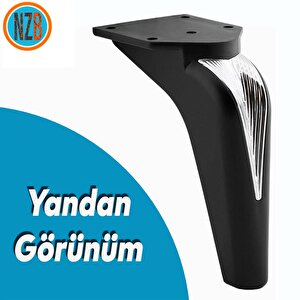 Mobilya Yükseltci Kanepe Sehpa Tv Ünitesi Koltuk Ayağı Baza Ayakları Siyah Krom 16 Cm