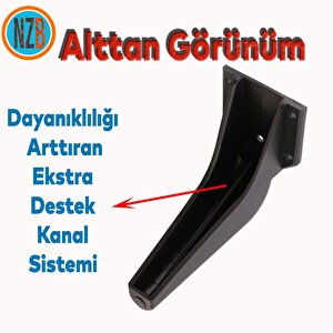 Mobilya Yükseltci Kanepe Sehpa Tv Ünitesi Koltuk Ayağı Baza Ayakları Siyah Krom 16 Cm