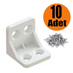 Mobilya Dolap Köşe Bağlantı Sabitleme L Gönye 28x28x28 Mm Beyaz (10 Adet)