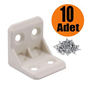 Mobilya Dolap Köşe Bağlantı Sabitleme L Gönye 25x25x25 Mm Krem (10 Adet)