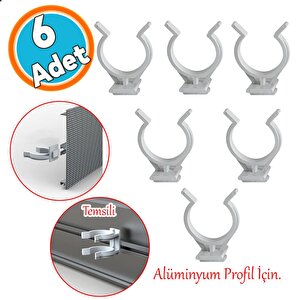 6 Adet Alüminyum Baza Klipsi Mutfak Dolap Tezgah Alt Kısım Kapatma Klips Mobilya Ayak Tutucu Toka