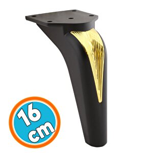 Mobilya Yükseltci Kanepe Sehpa Tv Ünitesi Koltuk Ayağı Baza Ayakları Siyah Altın 16 Cm