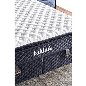 Baklava Lüks Yatak Baza Ve Başlık Seti 90x190 Cm Tek Kişilik Çok Sert Yatak Antrasit Baza Ve Başlık 90x190 cm