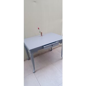Çalışma Masa St 90139 Model Kayın Aslan Ayak Çekmec Parlak Lake Gri Renk El Yapım
