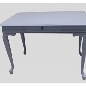 Çalışma Masa St 90139 Model Kayın Aslan Ayak Çekmec Parlak Lake Gri Renk El Yapım