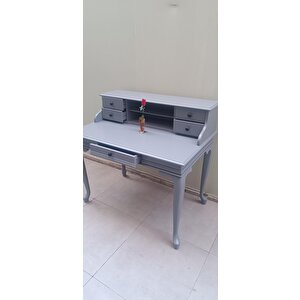 Çalışma Masa St 90138 Klasik Kayın Aslan Ayak Kütüphane Parlak Lake Gri El Yapı
