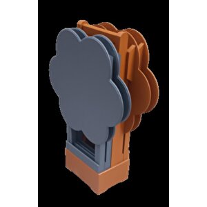 Çanta Zigon 90108 Sehpa Papatya Model Ahşap Mdf Gri Ve Hardal Renk Uyum El Yapım