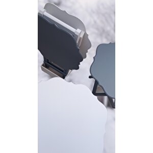 Çanta Zigon 90090 Sehpa Yonca Model Ahşap Mdf Beyaz Ve Gri Renk Uyum El Yapım