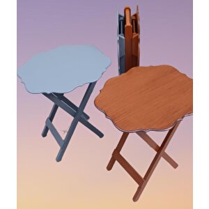 Çanta Zigon St 90089 Sehpa Yonca Model Ahşap Mdf Ceviz-gri Renk Uyum El Yapım