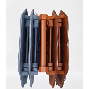 Çanta Zigon St 90089 Sehpa Yonca Model Ahşap Mdf Ceviz-gri Renk Uyum El Yapım
