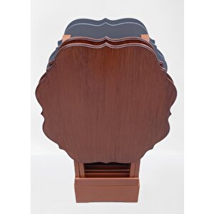 Çanta Zigon St 90089 Sehpa Yonca Model Ahşap Mdf Ceviz-gri Renk Uyum El Yapım