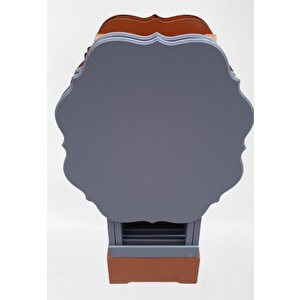 Çanta Zigon St 90089 Sehpa Yonca Model Ahşap Mdf Ceviz-gri Renk Uyum El Yapım