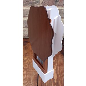 Çanta Zigon 90083 Yonca Model 2 Li Takım Ahşap Mdf Beyaz-ceviz Renk Uyum El Yapım