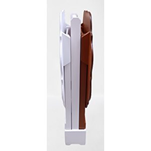 Çanta Zigon 90083 Yonca Model 2 Li Takım Ahşap Mdf Beyaz-ceviz Renk Uyum El Yapım