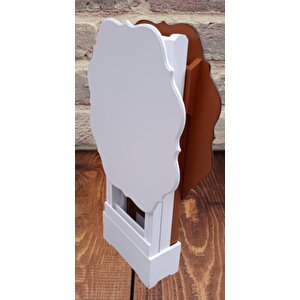 Çanta Zigon 90083 Yonca Model 2 Li Takım Ahşap Mdf Beyaz-ceviz Renk Uyum El Yapım