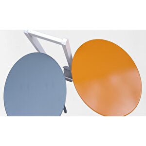 Çanta Zigon 90117 Sehpa Oval Model 2li Tk Ahşap Mdf Hardal-gri Renk Uyum El Yapım