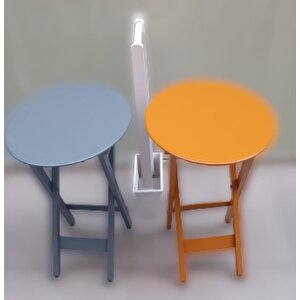 Çanta Zigon 90117 Sehpa Oval Model 2li Tk Ahşap Mdf Hardal-gri Renk Uyum El Yapım