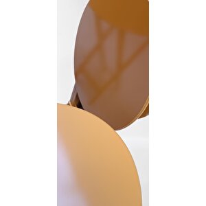 Çanta Zigon 90130 Sehpa Oval Dörtlü Model Ahşap Mdf Hardal Renk Uyum El Yapımı