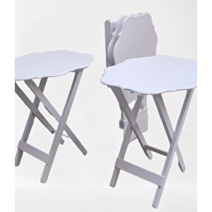 Çanta Zigon 90094 Sehpa Yonca Takım Model Ahşap Mdf Parlak Beyaz Lake Renk Elyapı