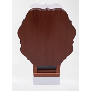 Çanta Zigon 90092 Sehpa Yonca Model Ahşap Mdf Ceviz Ve Beyaz Renk Uyum El Yapım