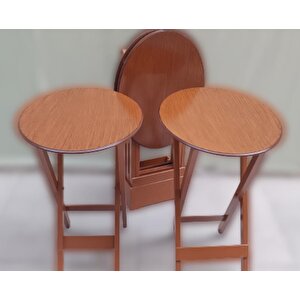 Çanta Zigon Oval 90135 Dörtlü Model Ahşap Mdf Parlak Ceviz Lake El Yapımı