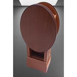 Çanta Zigon Oval 90135 Dörtlü Model Ahşap Mdf Parlak Ceviz Lake El Yapımı