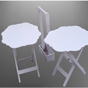 Çanta Zigon 90084 Yonca Model İkili Takım Ahşap Mdf Beyaz  Renk Uyumu El Yapımı