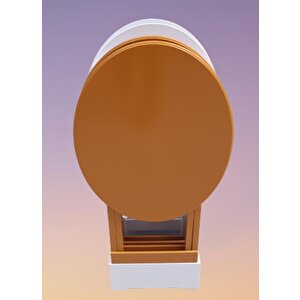 Çanta Zigon 90129 Sehpa Oval Dörtlü Ahşap Mdf Beyaz Ve Hardal  Renk Uyumu El Yapı