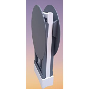 Çanta Zigon Sehpa 901200 Oval Model İkili Takım Ahşap Mdf Gri Renk Uyum El Yapımı