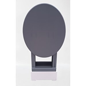 Çanta Zigon Sehpa 901200 Oval Model İkili Takım Ahşap Mdf Gri Renk Uyum El Yapımı