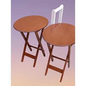Çanta Zigon 90124 Sehpa Oval Model İkili Takım Ahşap Mdf Ceviz Renk Uyumu El Yapı