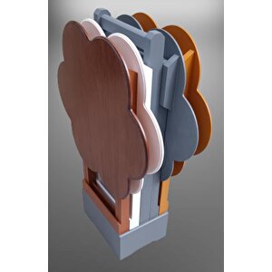 Çanta Zigon 90115 Sehpa Papatya Ahşap Mdf 4renk Ceviz Hardal Beyaz-gri Renk Uyum