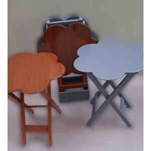 Çanta Zigon 9109 Sehpa Papatya Model Ahşap Mdf Ceviz Ve Gri Renk Uyum El Yapımı