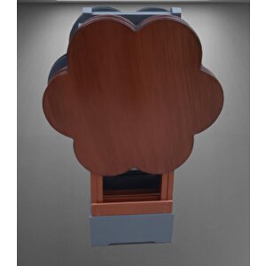 Çanta Zigon 9109 Sehpa Papatya Model Ahşap Mdf Ceviz Ve Gri Renk Uyum El Yapımı