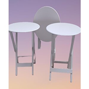 Çanta Zigon 90136 Oval Sehpa Dörtlü Model Ahşap Mdf Parlak Beyaz Renk El Yapım