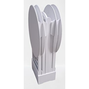 Çanta Zigon 90136 Oval Sehpa Dörtlü Model Ahşap Mdf Parlak Beyaz Renk El Yapım