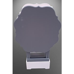 Çanta Zigon 90082 Sehpa Yonca Model 2 Li Tk Ahşap Mdf Beyaz Gri Renk Uyum El Yapı