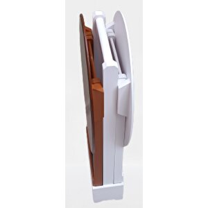 Çanta Zigon 90125 Sehpa Oval Model İkili Takım Mdf Ceviz-beyaz Renk Uyum El Yapım