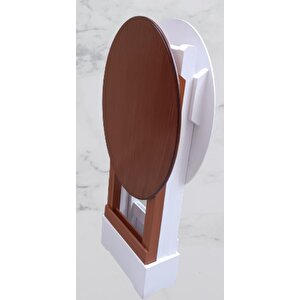 Çanta Zigon 90125 Sehpa Oval Model İkili Takım Mdf Ceviz-beyaz Renk Uyum El Yapım