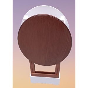 Çanta Zigon 90125 Sehpa Oval Model İkili Takım Mdf Ceviz-beyaz Renk Uyum El Yapım