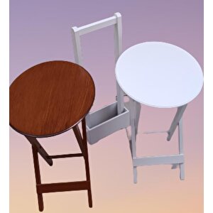 Çanta Zigon 90125 Sehpa Oval Model İkili Takım Mdf Ceviz-beyaz Renk Uyum El Yapım