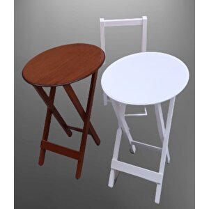 Çanta Zigon 90125 Sehpa Oval Model İkili Takım Mdf Ceviz-beyaz Renk Uyum El Yapım