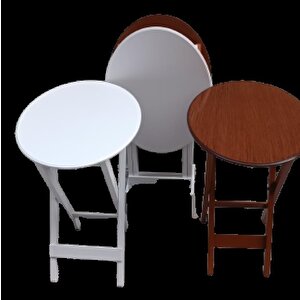 Çanta Zigon 90134 Sehpa Oval Dörtlü Model Ahşap Mdf Beyaz Ve Ceviz Uyum El Yapım