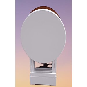 Çanta Zigon 90134 Sehpa Oval Dörtlü Model Ahşap Mdf Beyaz Ve Ceviz Uyum El Yapım